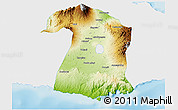 Physical 3D Map of Kab. Malang, single color outside