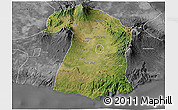 Satellite 3D Map of Kab. Malang, desaturated