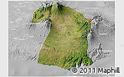 Satellite 3D Map of Kab. Malang, lighten, desaturated