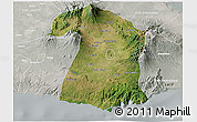 Satellite 3D Map of Kab. Malang, lighten, semi-desaturated