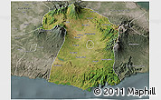 Satellite 3D Map of Kab. Malang, semi-desaturated