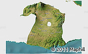 Satellite 3D Map of Kab. Malang, single color outside