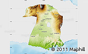 Physical Map of Kab. Malang, single color outside