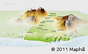 Physical Panoramic Map of Kab. Malang, lighten