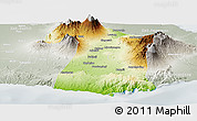 Physical Panoramic Map of Kab. Malang, lighten, semi-desaturated