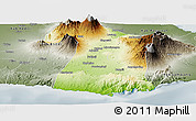 Physical Panoramic Map of Kab. Malang, semi-desaturated