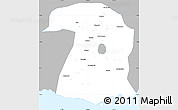 Gray Simple Map of Kab. Malang, single color outside