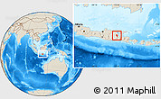 Shaded Relief Location Map of Kab. Mojokerto