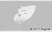Gray 3D Map of Kab. Nganjuk, single color outside