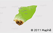 Physical 3D Map of Kab. Nganjuk, cropped outside
