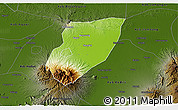 Physical 3D Map of Kab. Nganjuk, darken