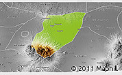 Physical 3D Map of Kab. Nganjuk, desaturated