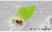 Physical 3D Map of Kab. Nganjuk, lighten, desaturated