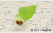 Physical 3D Map of Kab. Nganjuk, shaded relief outside