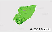 Political 3D Map of Kab. Nganjuk, cropped outside