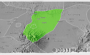Political 3D Map of Kab. Nganjuk, desaturated
