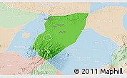 Political 3D Map of Kab. Nganjuk, lighten