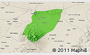 Political 3D Map of Kab. Nganjuk, shaded relief outside