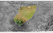 Satellite 3D Map of Kab. Nganjuk, desaturated