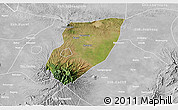 Satellite 3D Map of Kab. Nganjuk, lighten, desaturated