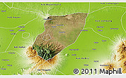 Satellite 3D Map of Kab. Nganjuk, physical outside