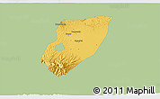 Savanna Style 3D Map of Kab. Nganjuk, single color outside