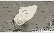 Shaded Relief 3D Map of Kab. Nganjuk, darken