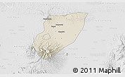 Shaded Relief 3D Map of Kab. Nganjuk, lighten, desaturated