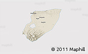 Shaded Relief 3D Map of Kab. Nganjuk, single color outside
