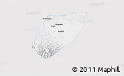 Silver Style 3D Map of Kab. Nganjuk, single color outside