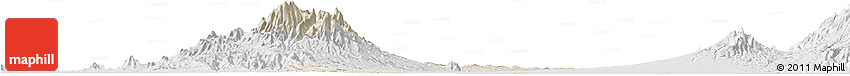 Shaded Relief Horizon Map of Kab. Nganjuk, lighten, desaturated
