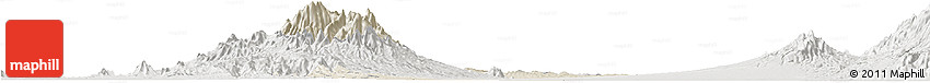 Shaded Relief Horizon Map of Kab. Nganjuk, lighten, semi-desaturated
