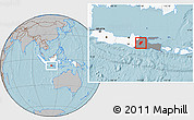 Gray Location Map of Kab. Nganjuk, highlighted country, highlighted parent region, hill shading