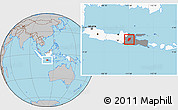 Gray Location Map of Kab. Nganjuk, highlighted country, highlighted parent region
