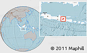 Gray Location Map of Kab. Nganjuk, highlighted country, hill shading