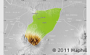 Physical Map of Kab. Nganjuk, lighten, desaturated