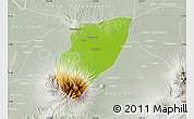 Physical Map of Kab. Nganjuk, lighten, semi-desaturated
