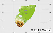 Physical Map of Kab. Nganjuk, single color outside