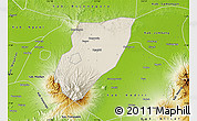 Shaded Relief Map of Kab. Nganjuk, physical outside