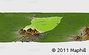 Physical Panoramic Map of Kab. Nganjuk, darken