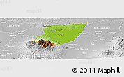 Physical Panoramic Map of Kab. Nganjuk, lighten, desaturated