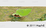 Physical Panoramic Map of Kab. Nganjuk, satellite outside