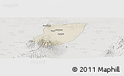 Shaded Relief Panoramic Map of Kab. Nganjuk, lighten, semi-desaturated