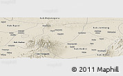 Shaded Relief Panoramic Map of Kab. Nganjuk