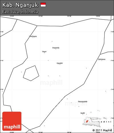 Blank Simple Map of Kab. Nganjuk