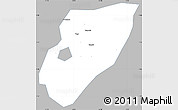 Gray Simple Map of Kab. Nganjuk, single color outside