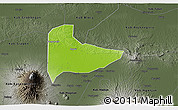 Physical 3D Map of Kab. Ngawi, darken, semi-desaturated