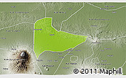 Physical 3D Map of Kab. Ngawi, semi-desaturated