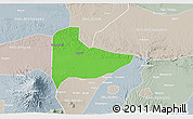 Political 3D Map of Kab. Ngawi, lighten, semi-desaturated
