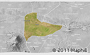 Satellite 3D Map of Kab. Ngawi, lighten, desaturated